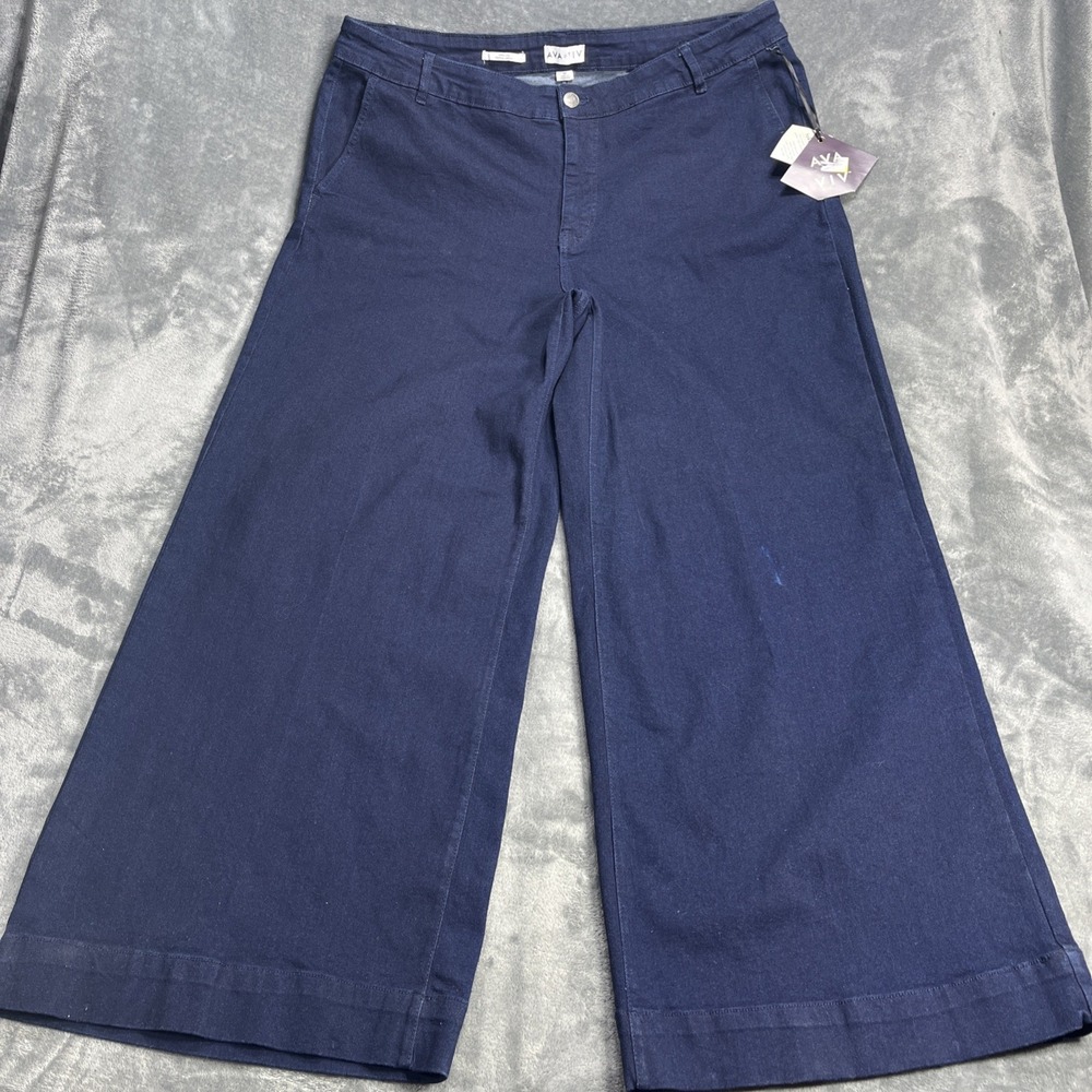 Ava & Viv Navy Wide Leg Flare Jeans